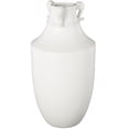 thumbnail image 1 of DecMode 18" Scroll Sleek Amphora White Ceramic Vase with Handles, 1 of 9