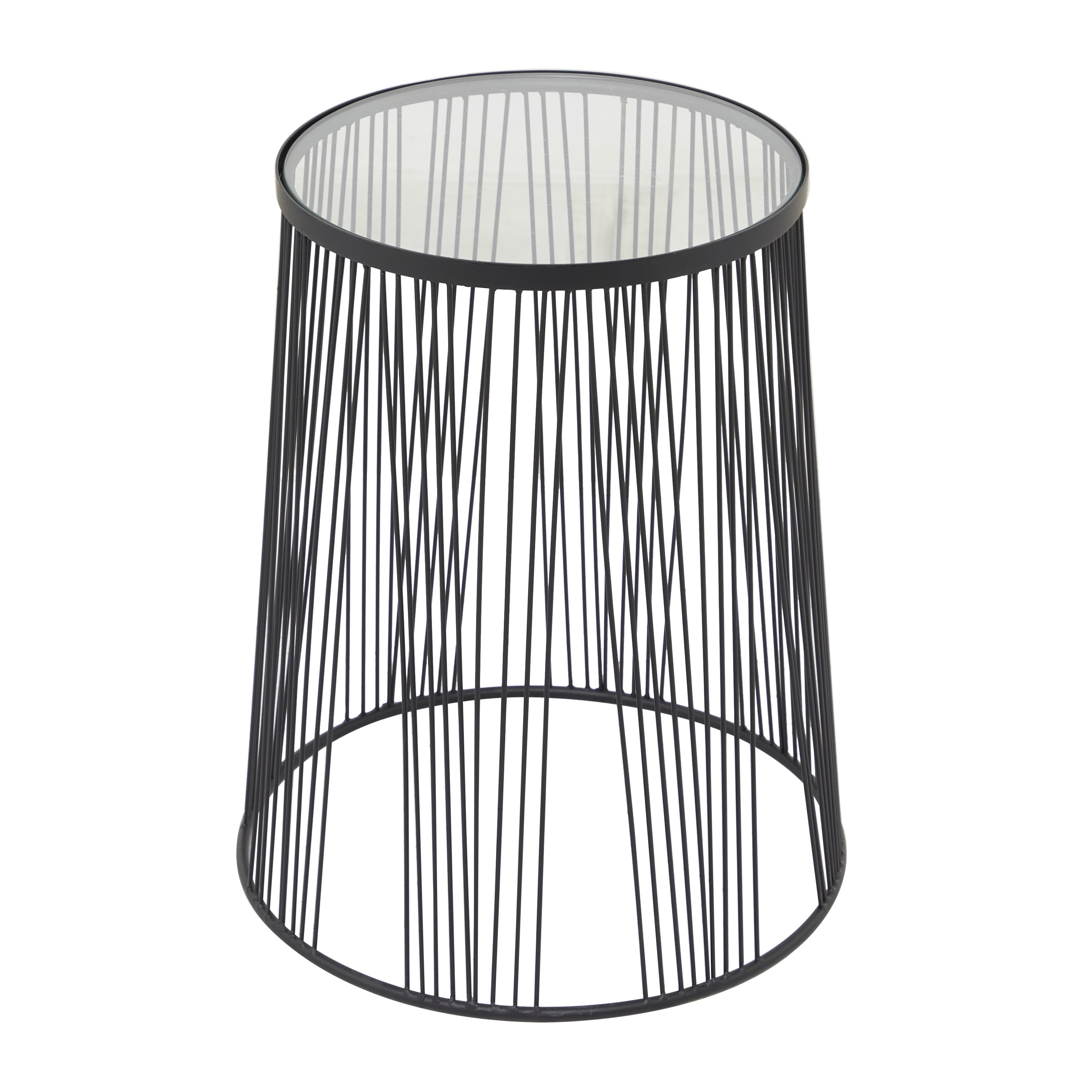 DecMode 18"W, 22"H Metal Contemporary Accent Table, Black, 3-Piece