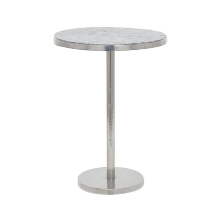 DecMode 18"W, 25"H Aluminum Contemporary Accent Table, Silver, 1-Piece