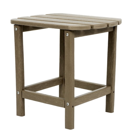 DecMode 18" x 15" Brown Resin Outdoor Accent Table, 1-Piece