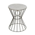 thumbnail image 1 of DecMode 18" x 15" Gray Metal Farmhouse Accent Table, 1 of 11