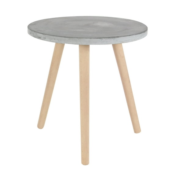 DecMode 18" x 17" Grey Fiber Clay Contemporary Accent Table