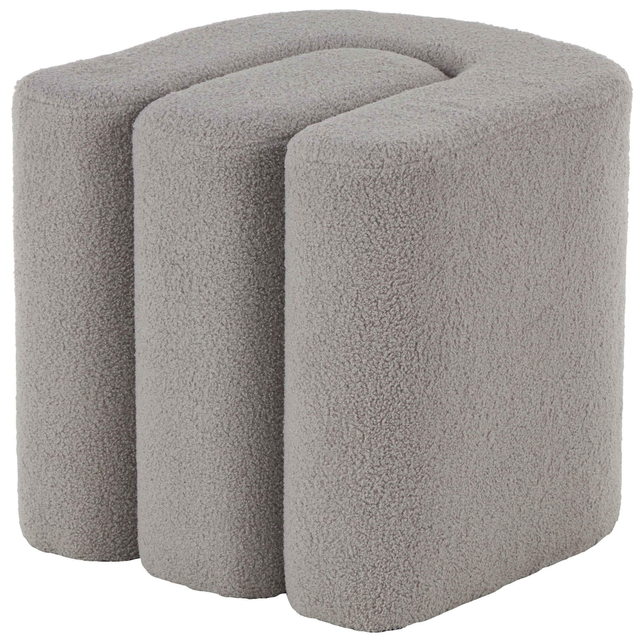 DecMode 18" x 18" Gray Polyester S- Shaped Ottoman with Connected Arches, 1-Piece
