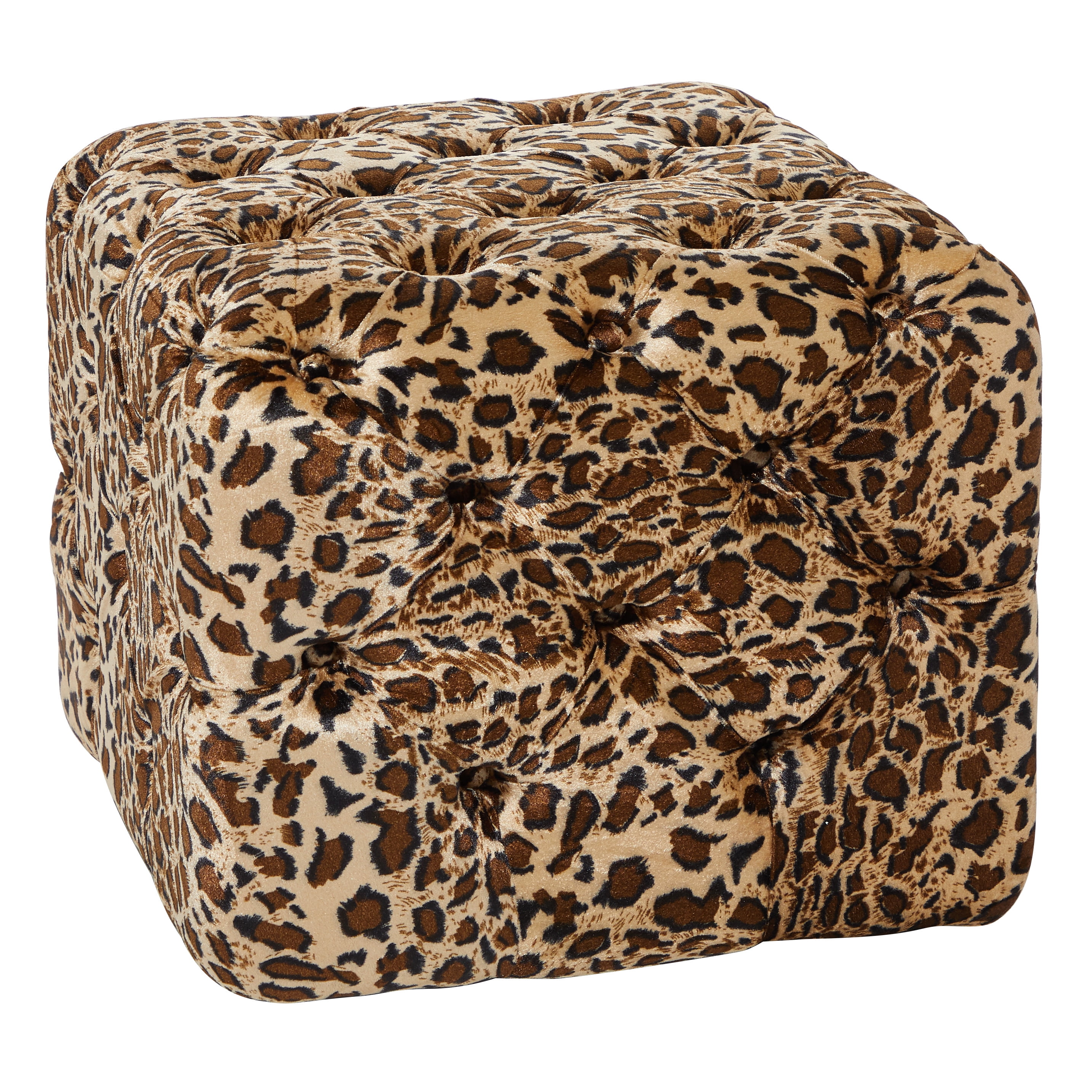 Leopard Pouf Ottoman, Brown Pouf Ottoman, Animal Print, Animal Print Decor,  Animal Print Pouf Ottoman, Removable Pouf Cover 