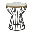 thumbnail image 1 of DecMode 18" x 21" Black Metal Accent Table with Mirrored Glass Top, 1-Piece, 1 of 9