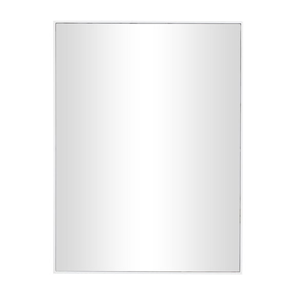 DecMode 18" x 24" White Wall Mirror with Thin Frame
