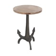thumbnail image 1 of DecMode 18" x 26" Black Metal Anchor Accent Table with Brown Wood Top, 1-Piece, 1 of 7