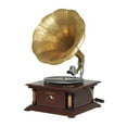 thumbnail image 1 of DecMode 18" x 28" Brown Wood Music Functional Gramophone with Record, 1-Piece, 1 of 14