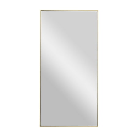 DecMode 18" x 36" Gold Wall Mirror with Thin Frame