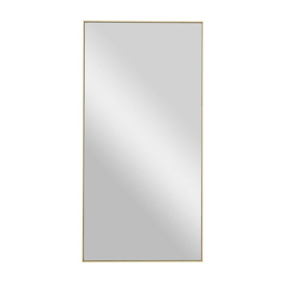 DecMode 18" x 36" Gold Wall Mirror with Thin Frame