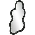thumbnail image 1 of DecMode 18" x 39" Black Wavy Abstract Wall Mirror with Dimensional Frame, 1 of 9