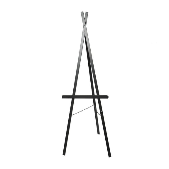 DecMode 18" x 56" Black Metal Tall Adjustable Floor 2 Tier Easel, 1-Piece