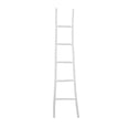 thumbnail image 1 of DecMode 18" x 73" White Wood Handmade Slanted Ladder with Wider Base, 1-Piece, 1 of 9