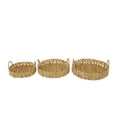 thumbnail image 1 of DecMode 19", 16", 14"W Brown Seagrass Handmade Woven Tray with Handles, 3-Pieces, 1 of 7