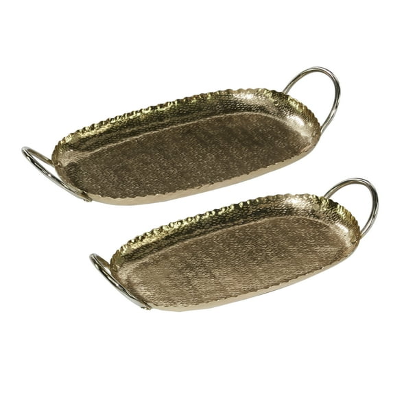 DecMode 19", 16"W Gold Metal Tray, 2-Pieces