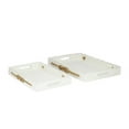 thumbnail image 1 of DecMode 19", 16"W White Wood  Tray with Rope Accents, 2-Pieces, 1 of 8