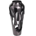 thumbnail image 1 of DecMode 19" Abstract Drip Black Aluminum Metal Vase with Melting Designed Body, 1 of 13