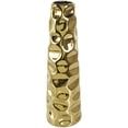 thumbnail image 1 of DecMode 19" Geometric Gold Ceramic Vase with Concaved Circles, 1 of 10