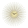 thumbnail image 1 of DecMode 19" Gold Metal Starburst Wall Clock with Black Accents, 1 of 14