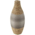 thumbnail image 1 of DecMode 19" Handmade Wrapped Brown Seagrass Vase with Layered Gray Paneling, 1 of 8