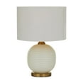 thumbnail image 1 of DecMode 19" Ribbed White Table Lamp with White Microfiber Shade, 1 of 10