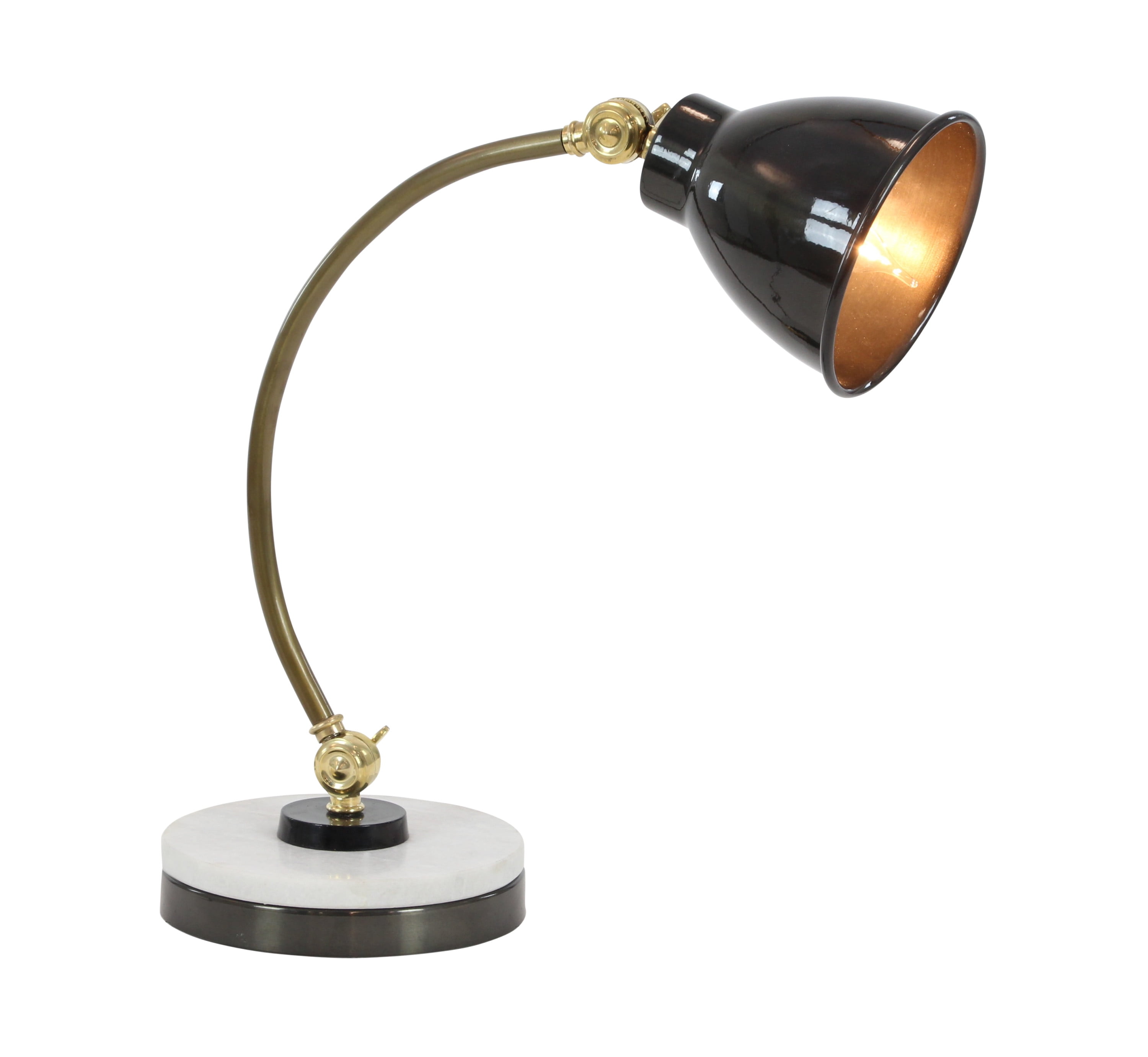 DecMode 19" Spotlight Black Desk Lamp with Black Metal Shade