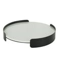 thumbnail image 1 of DecMode 19" x 19" White Marble Round Tray with Black Metal Frame, 1-Piece, 1 of 9