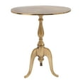 thumbnail image 1 of DecMode 19" x 21" Gold Aluminum Metal Small Accent Table with Scroll Legs, 1-Piece, 1 of 6