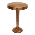 thumbnail image 1 of DecMode 19" x 26" Copper Metal Handmade Pedestal Accent Table with Hammered Design, 1-Piece, 1 of 11