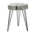thumbnail image 1 of DecMode 19" x 26" Gray Magnesium Oxide Tree Trunk Accent Table with Black Metal Hairpin Legs, 1-Piece, 1 of 15