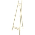 thumbnail image 1 of DecMode 19" x 56" Gold Metal Tall Adjustable Floor 3 Tier Geometric Easel, 1-Piece, 1 of 14