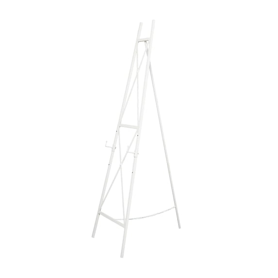 DecMode 19" x 64" White Metal Tall Adjustable Floor 3 Tier Easel, 1-Piece