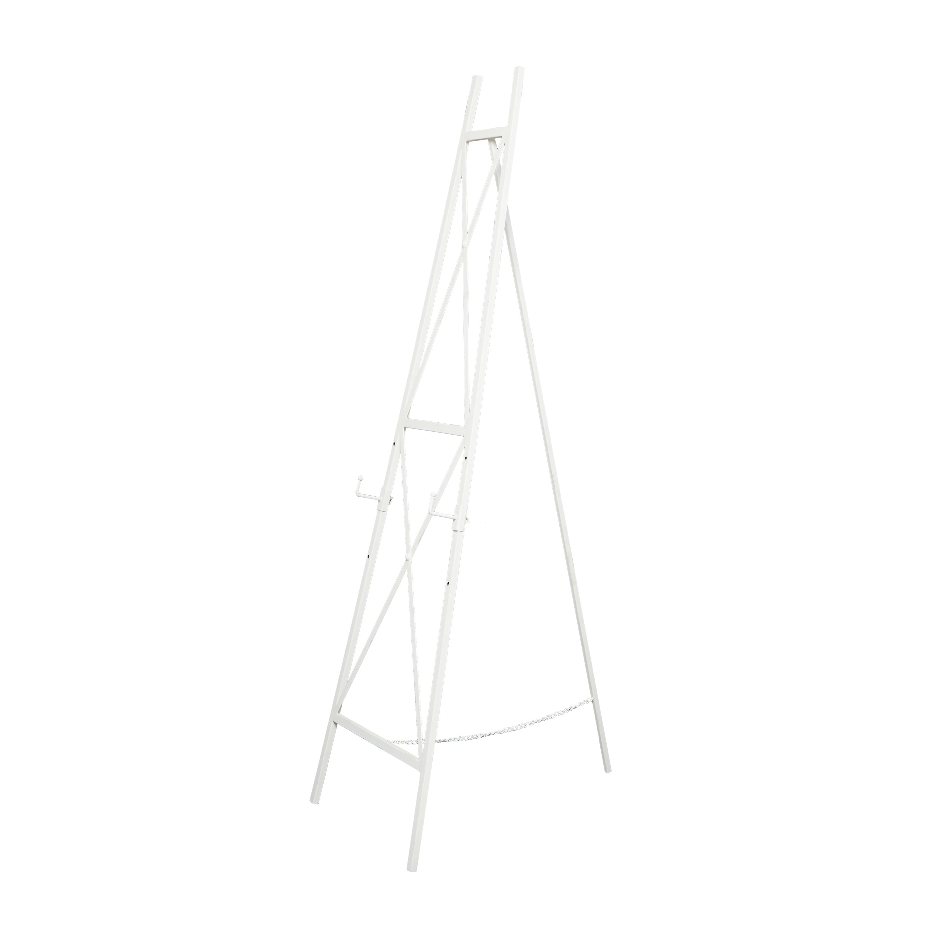 DecMode 19" x 64" White Metal Tall Adjustable Minimalist Display Stand