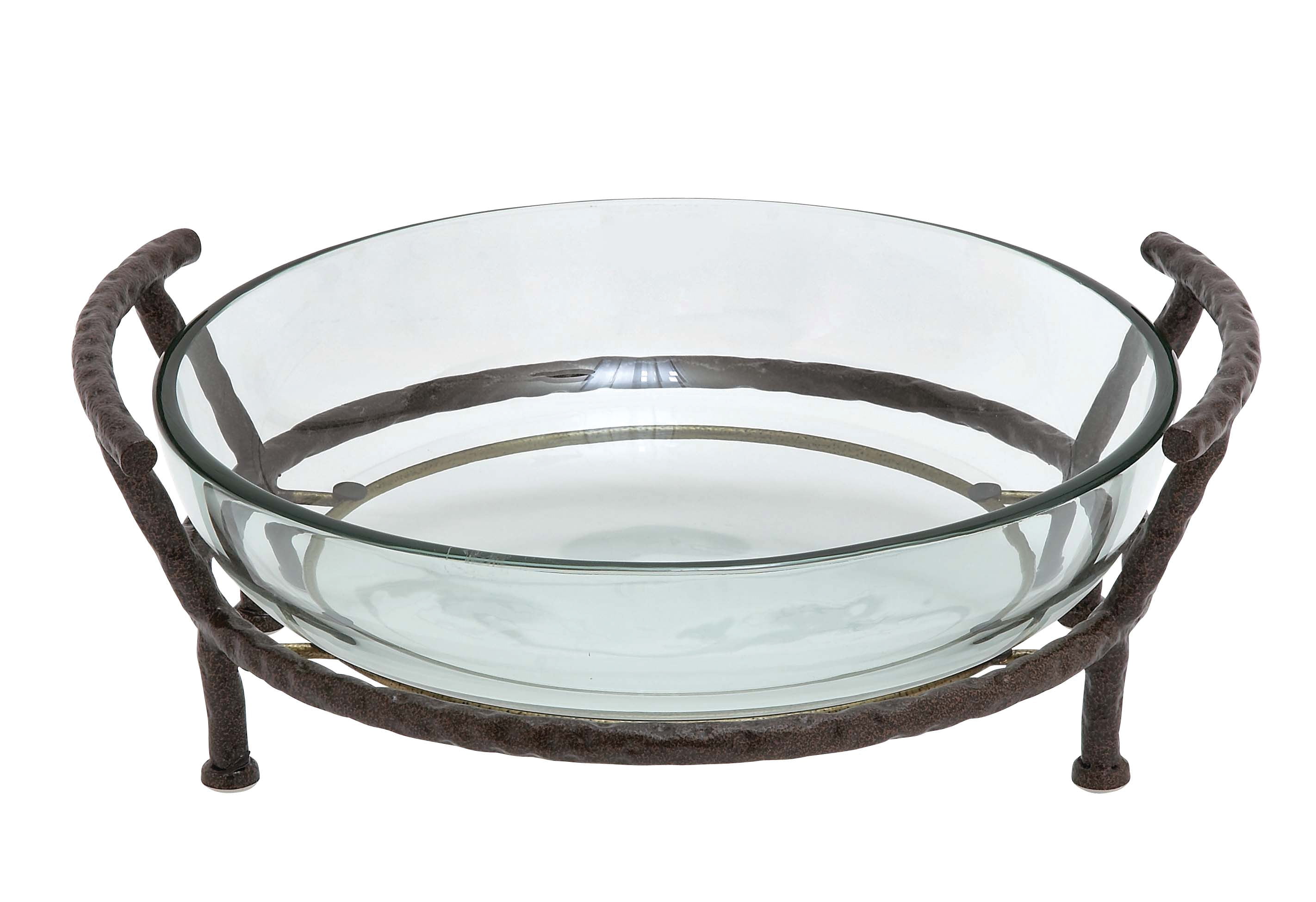 Glass serving bowl with stand sale