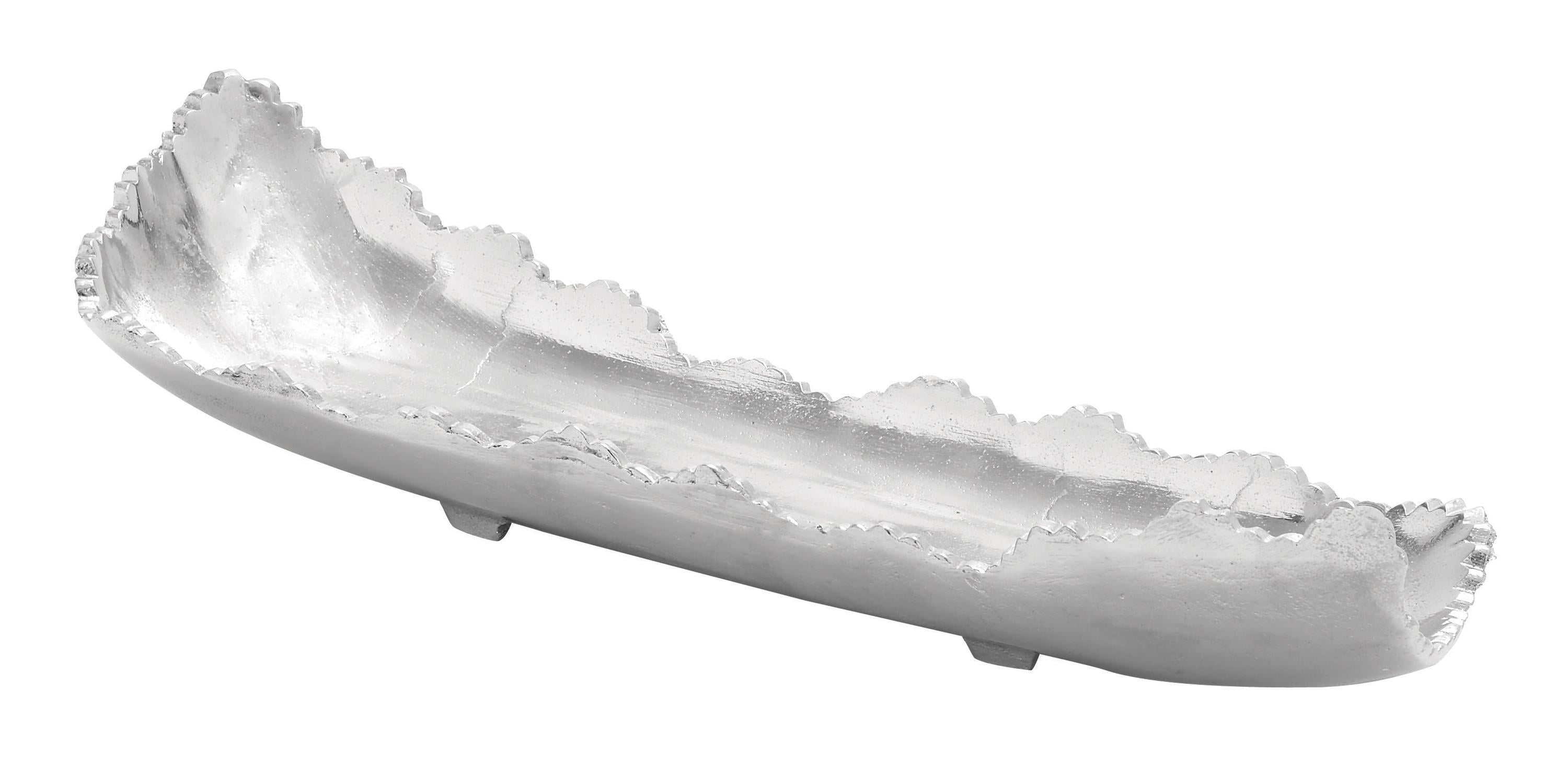 Small Silver Aluminum Zigzag Rim Decorative Tray