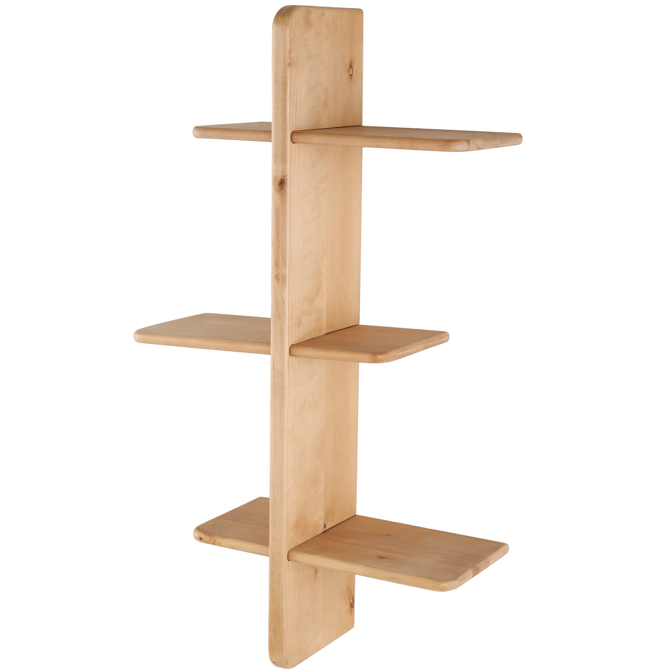 DecMode 19" x 8" Handmade 6-Tier Light Brown Wall Shelf
