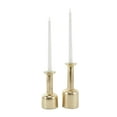 thumbnail image 1 of DecMode 2 Candle Gold Aluminum Metal Candle Holder with Rounded Bases, Set of 2, 1 of 11