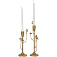 thumbnail image 1 of DecMode 2 Candle Gold Metal Abstract Mushroom Inspired Candle Holder, Set of 2, 1 of 11
