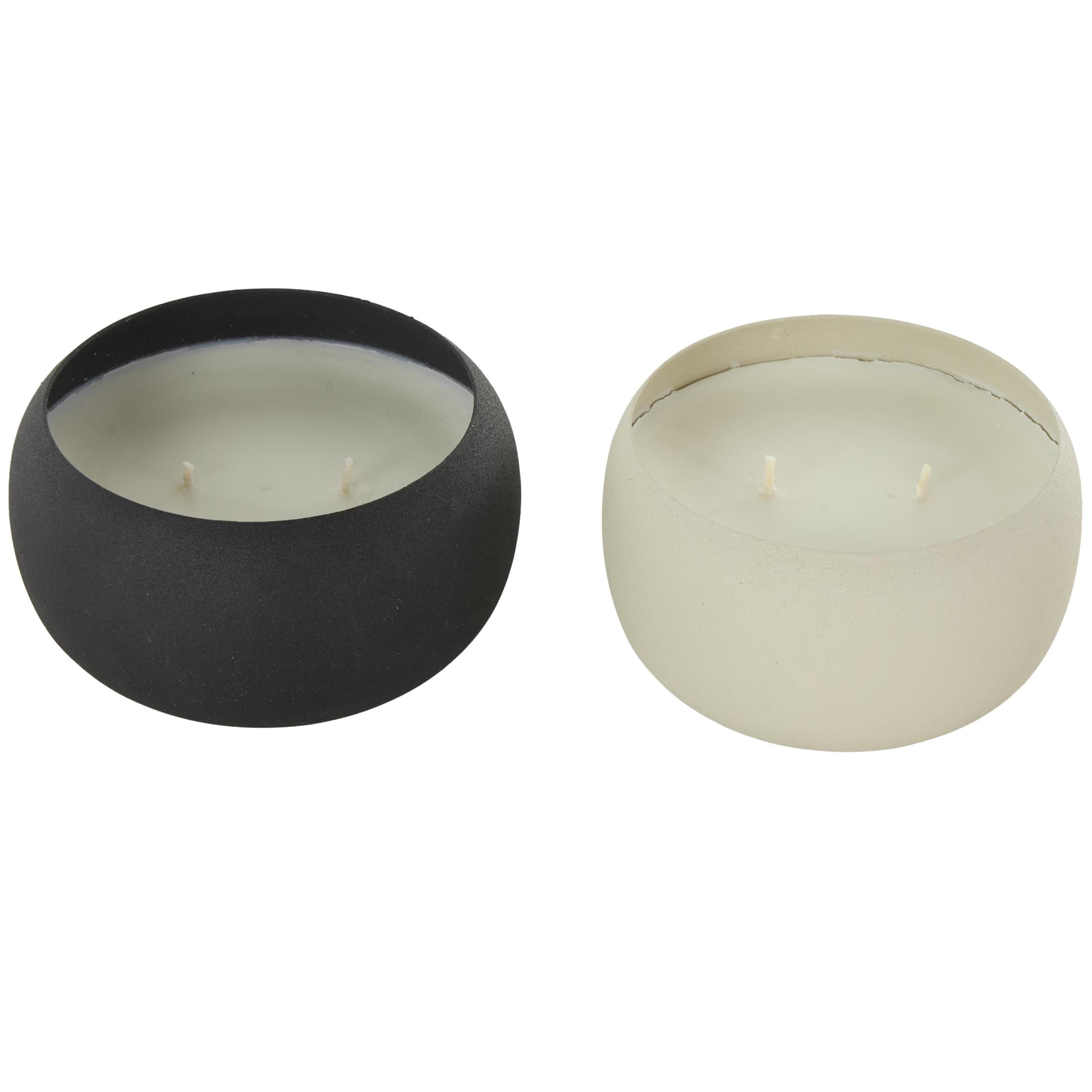 DecMode 2 Holder Multi Colored Metal Apple Cinnamon/ Eucalyptus Spa Scented Textured 11oz 2 Wick Candle with White Wax, (Set of 2)