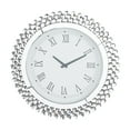 thumbnail image 1 of DecMode 2" Silver Glass Starburst Mirrored Wall Clock, 1 of 7