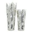 thumbnail image 1 of DecMode 20", 15"H Silver Aluminum Metal Vase with Cut Out Designs, Set of 2, 1 of 8
