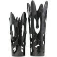 thumbnail image 1 of DecMode 20", 16"H Drip Black Aluminum Vase with Melting Designed Body, Set of 2, 1 of 11
