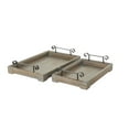 thumbnail image 1 of DecMode 20", 17"W Beige Wood  Tray with Metal Handles, 2-Pieces, 1 of 10
