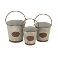 thumbnail image 1 of DecMode 20", 18", 16"H Indoor Outdoor Silver Metal Planter with Handles (3 Count), 1 of 13