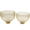 thumbnail image 1 of DecMode 20", 19"W Round Caged Style Gold Metal Decorative Bowl, Set of 2, 1 of 7