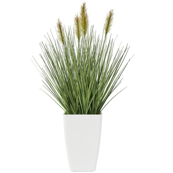 DecMode 20" Artificial Plant in White Plastic Pot