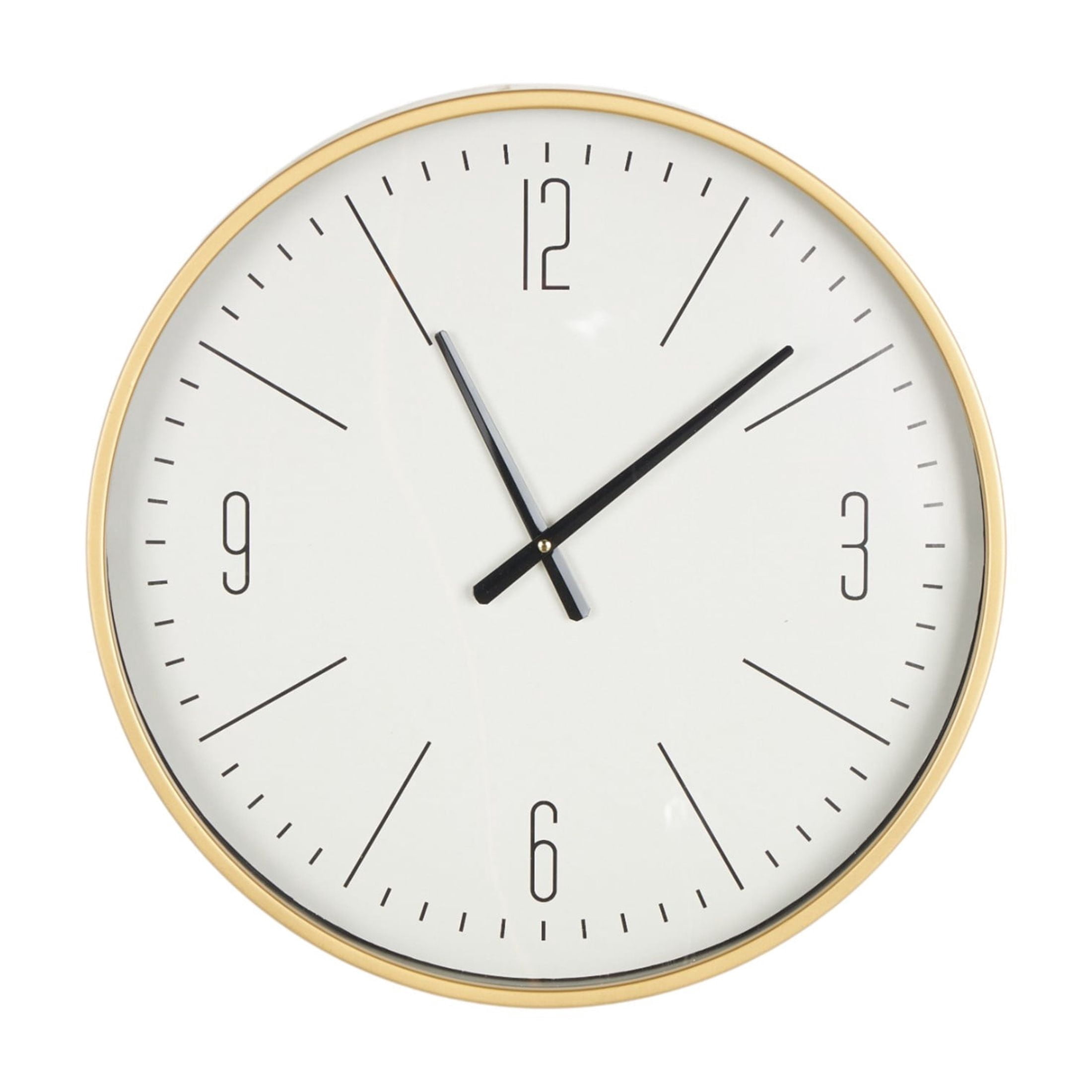 DecMode 20" Gold Glass Wall Clock with White Face