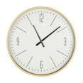 thumbnail image 1 of DecMode 20" Gold Glass Wall Clock with White Face, 1 of 13