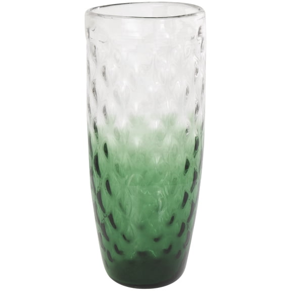 DecMode 20" Handmade Ombre Green Glass Vase