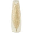 thumbnail image 1 of DecMode 20" Leaf Cream Polystone Vase with Gold Leaf Relief, 1 of 9